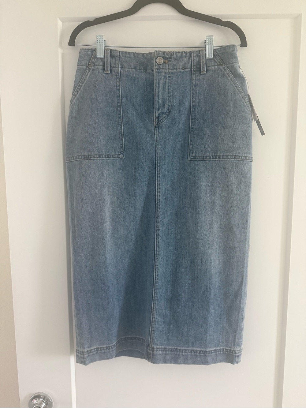 Talbots Light Blue Denim Midi Skirt